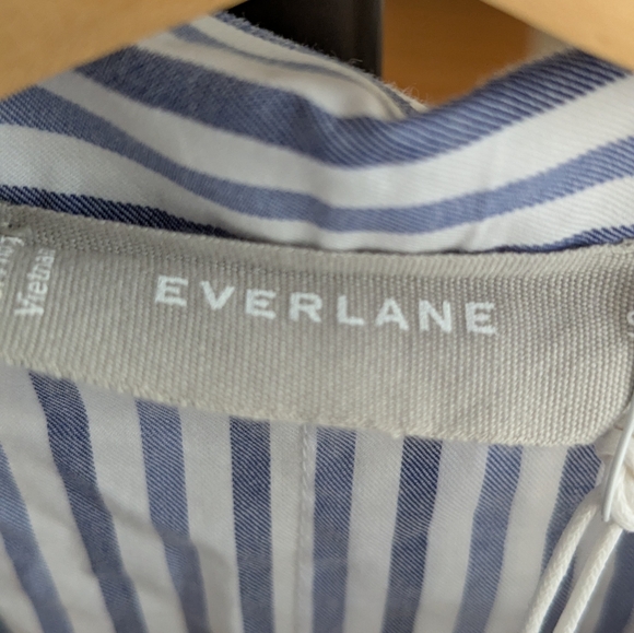 Everlane NWT The PJ Top Cropped Blue/White Stripe S Loungewear - Picture 6 of 7